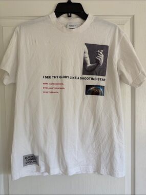 Burberry White Graphic Print Short Sleeve Tee
